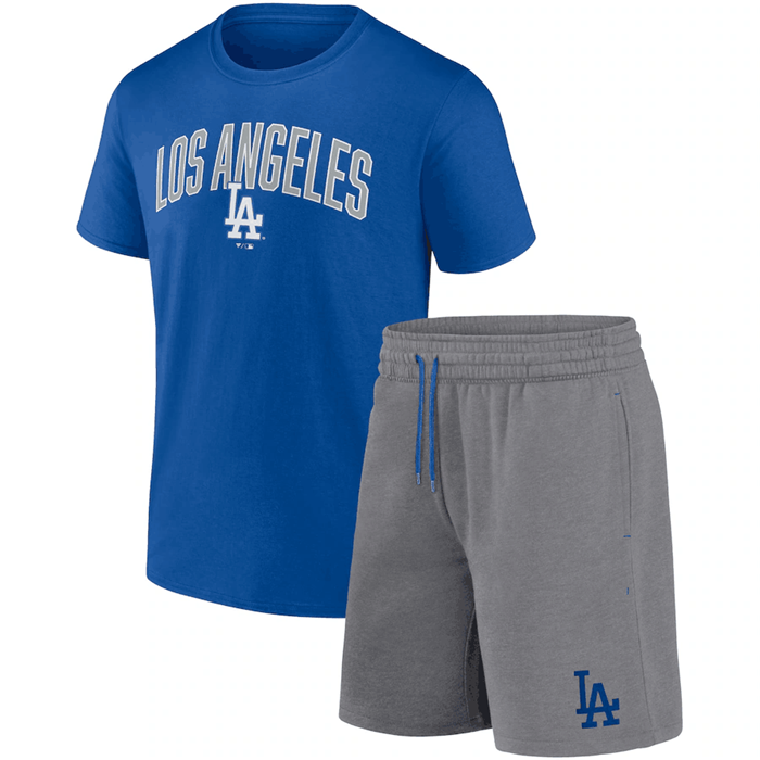 Men's Los Angeles Dodgers Royal/Heather Gray Arch T-Shirt & Shorts Combo Set Men's Los Angeles Dodgers Royal/Heather Gray Arch T-Shirt & Shorts Combo Set